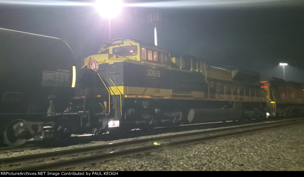 NS 1069 A Norfolk Southern Heritage SD-70ACe Locomotive is the 3rd Motor Behind UP 6514 on The MNPRV ( Manifest North Platte,  Nebraska to Roseville,  Ca).